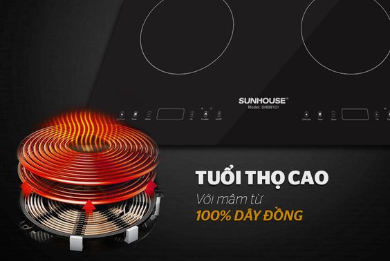 Bếp từ đôi Sunhouse SHB9101 tuổi thọ cao